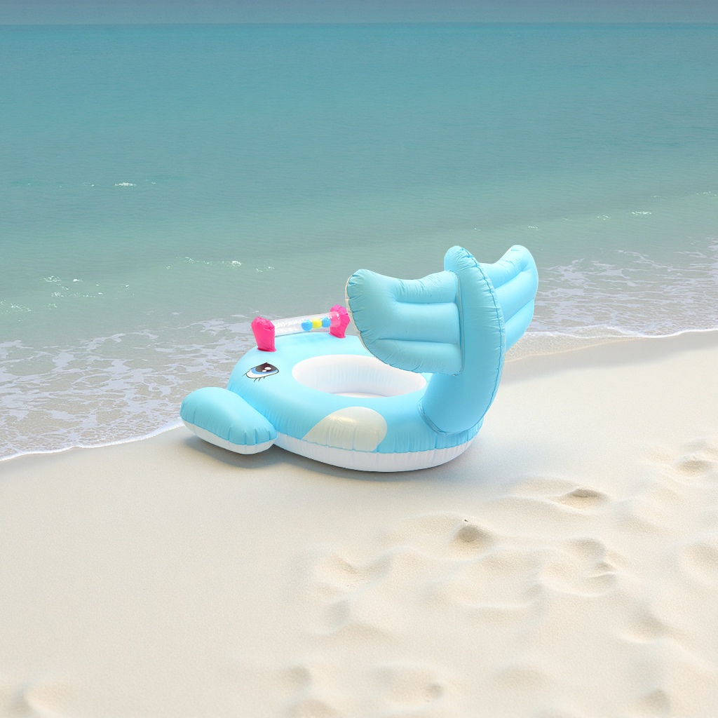 Large-tail whale inflatable children's seat ring with wings and anti-rolking baby swimming ring wholesale cartoon inflatable toy Application Scenario
