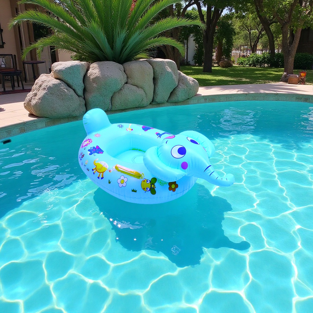 Hongyu infant and toddler elephant inflatable swimming boat, baby prone boat with sitting boat manufacturer wholesale children's toys cartoon inflatable models