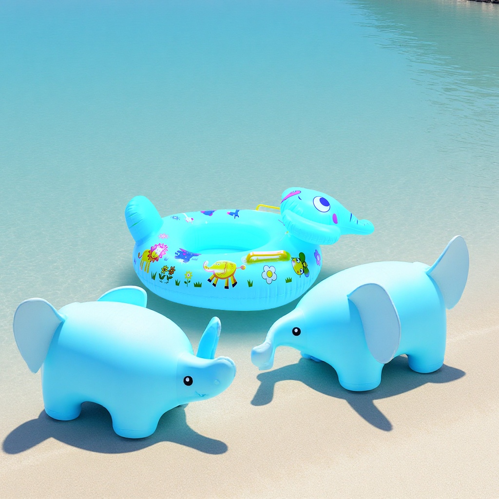 Hongyu infant and toddler elephant inflatable swimming boat, baby prone boat with sitting boat manufacturer wholesale children's toys cartoon inflatable models Specification image