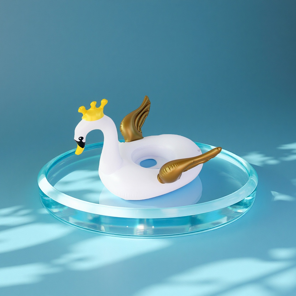 Crown Swan Wing Water inflatable children's Seat ring, anti-rollover swimming ring, baby seat ring manufacturer wholesale sports outdoor swimming products Item Picture