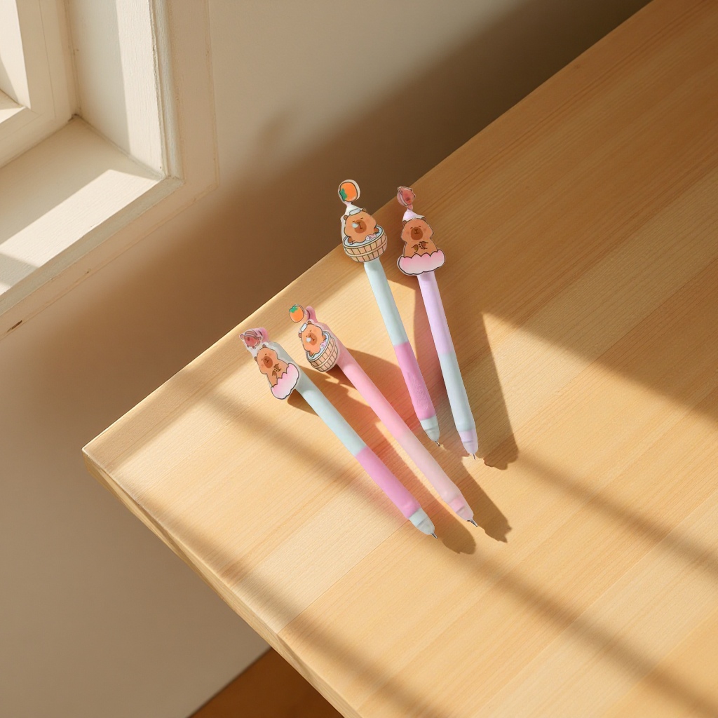 晨兮可爱创意卡通学生中性笔高颜值速干卡皮巴拉款批发办公文化书写礼品笔