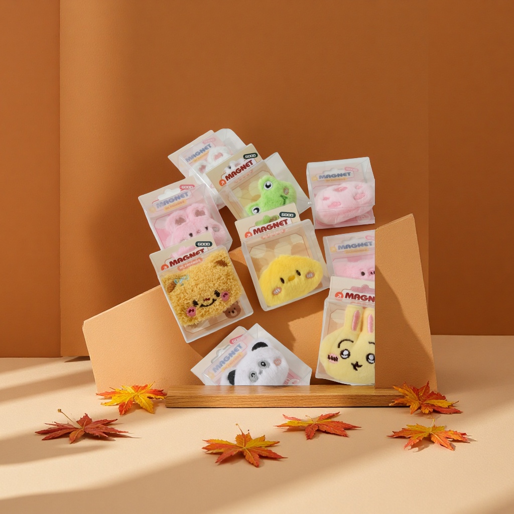 卡皮巴拉毛绒冰箱贴磁吸文创家居装饰背包儿童diy礼物玩具磁力棒新奇特趣味配件