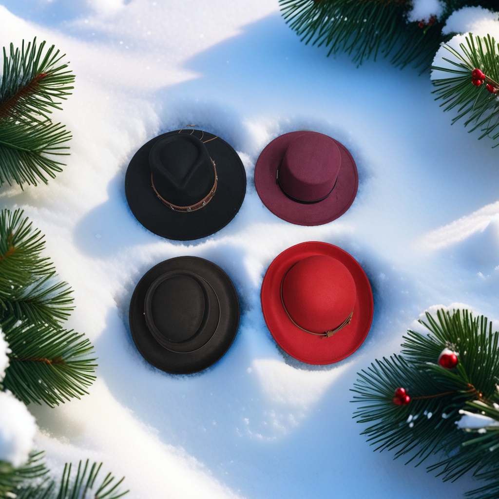 New trendy top hats, retro classic style, versatile and fashionable hats for both men and women, trendy hat accessories Specification image