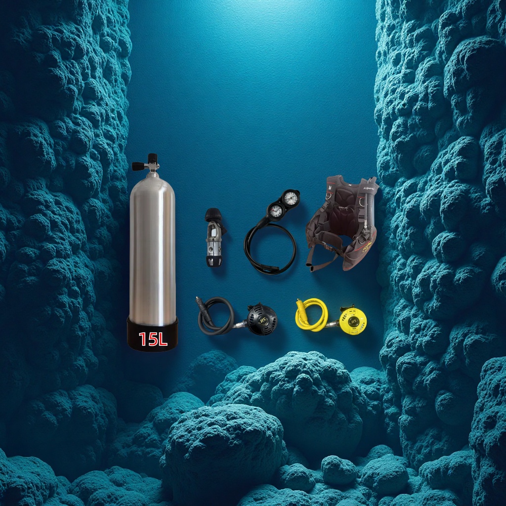 Diving equipment, underwater oxygen tanks, gill respirators, small gas cylinders, deep-sea and deep diving portable complete sets of professional sports and outdoor wading gear details Picture