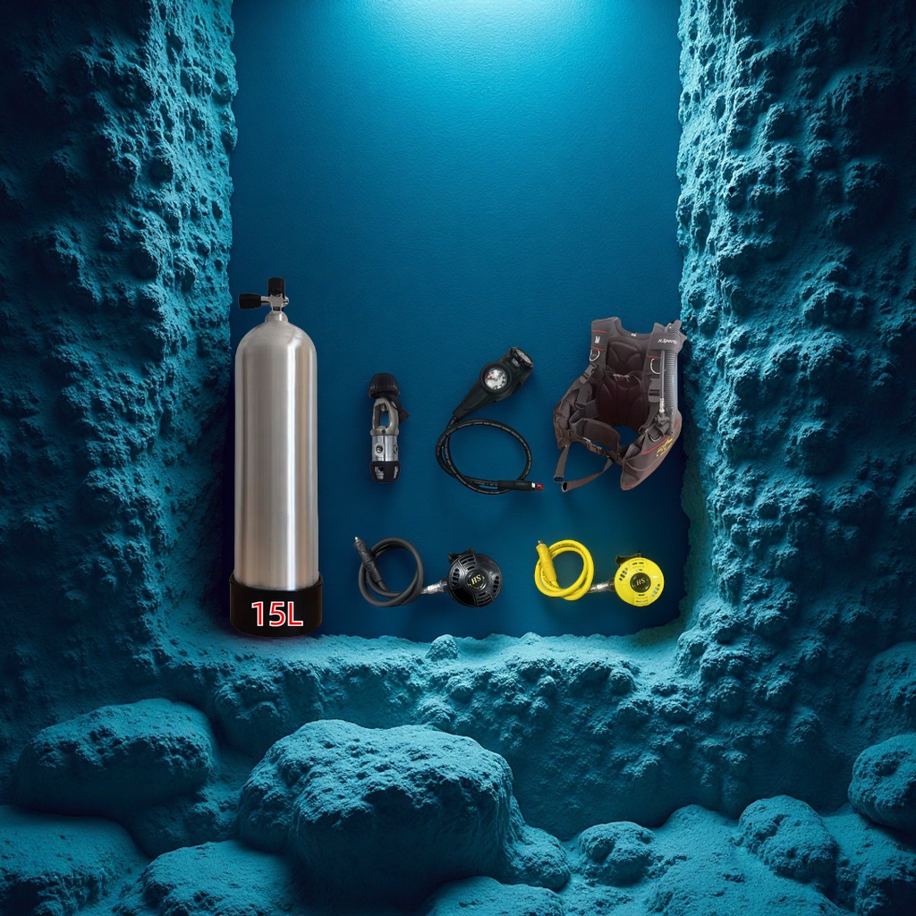 Diving equipment, underwater oxygen tanks, gill respirators, small gas cylinders, deep-sea and deep diving portable complete sets of professional sports and outdoor wading gear Specification image