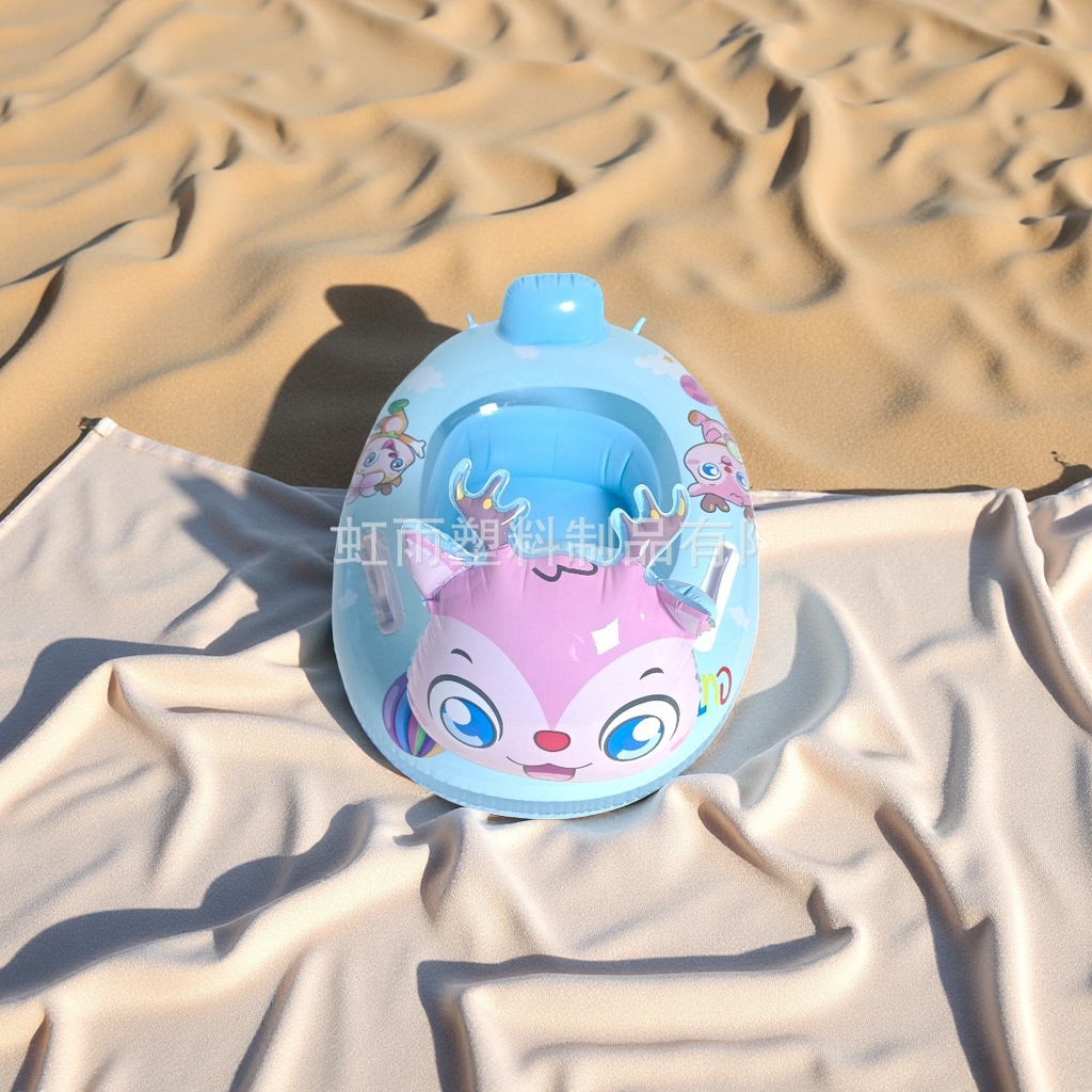 Factory direct sales of thickened children's swimming rings with colorful deer patterns, water seat rings, inflatable cartoon air mold toys, suitable for children's toys Application Scenario