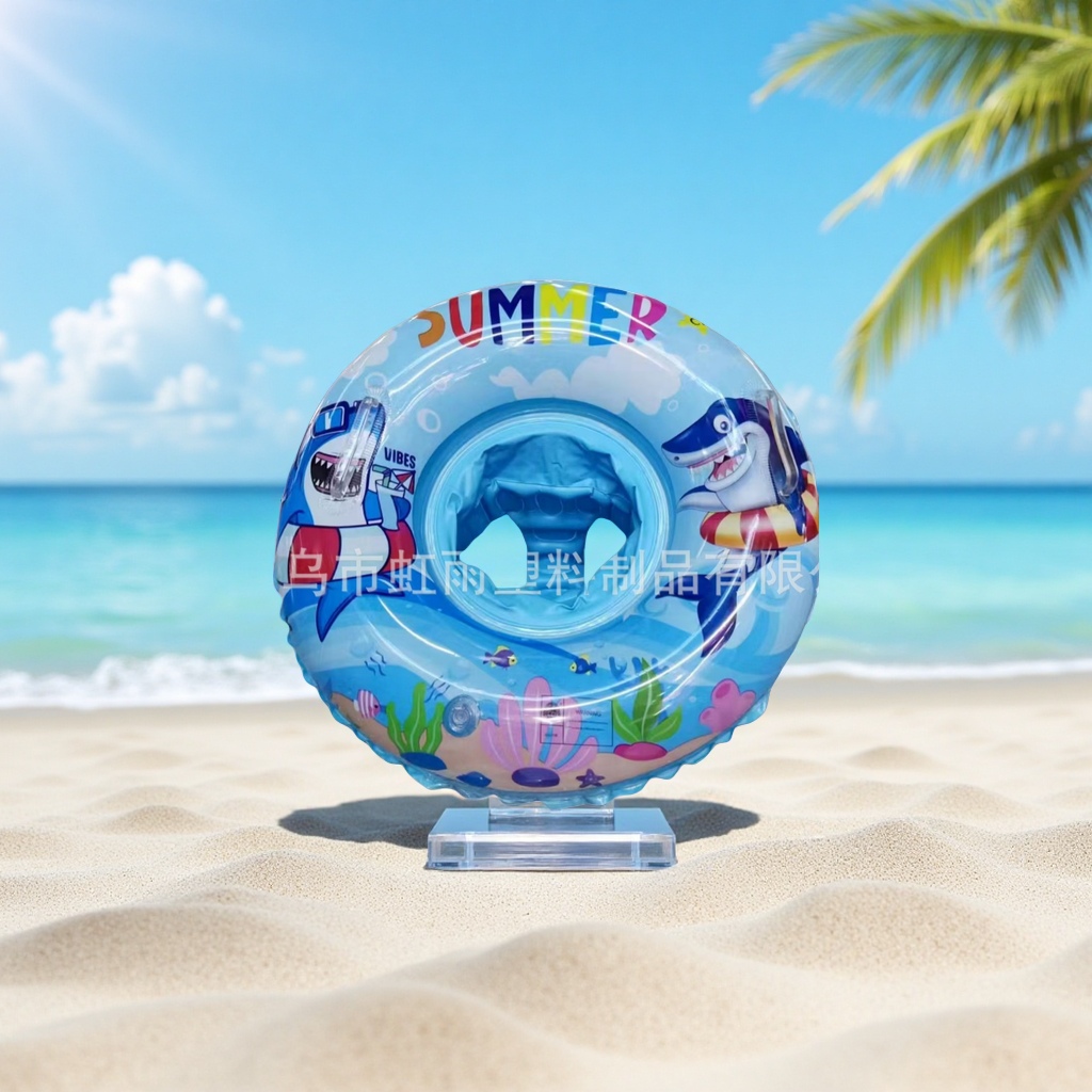 Hongyu thickened recessed mermaid Shark children's swimming rings for boys and girls, 0-6 years old, pocket seat rings, factory direct sales, sports and outdoor swimming products details Picture
