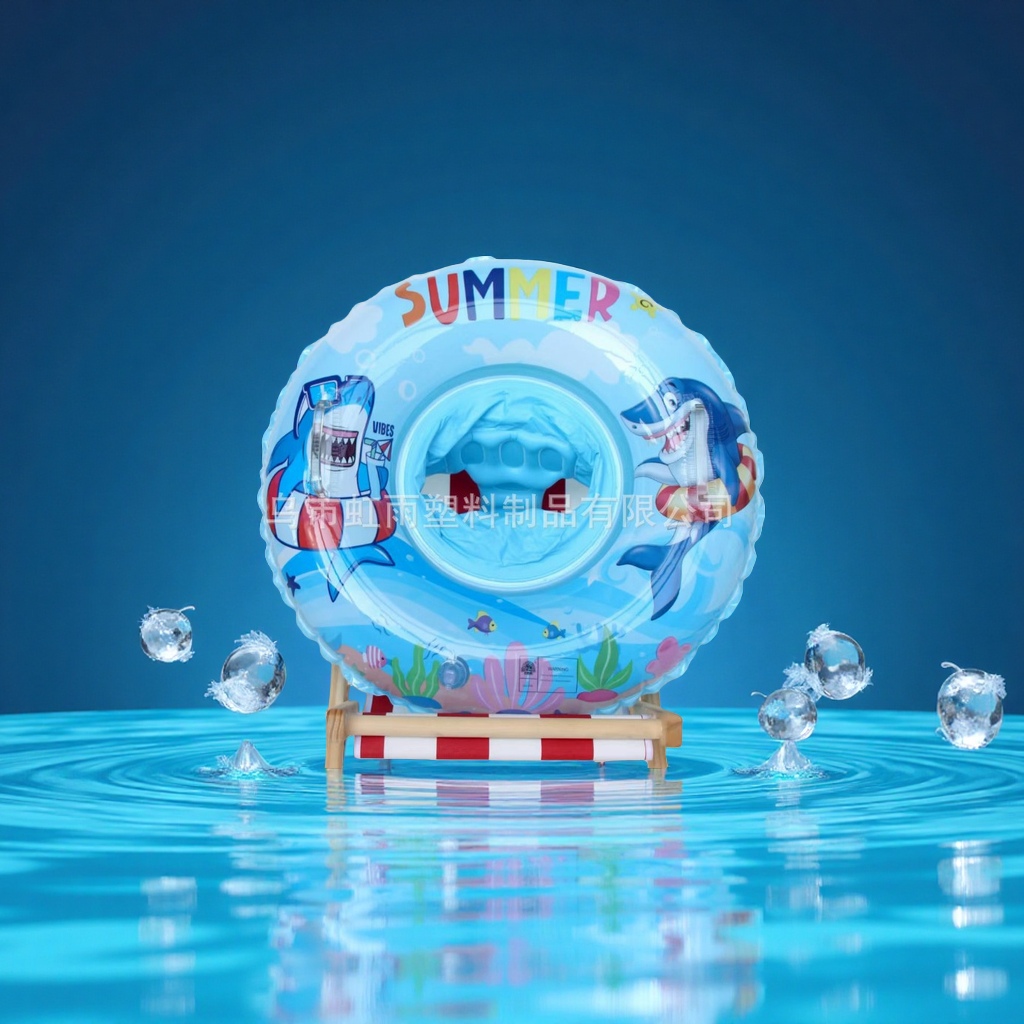 Hongyu thickened recessed mermaid Shark children's swimming rings for boys and girls, 0-6 years old, pocket seat rings, factory direct sales, sports and outdoor swimming products Application Scenario