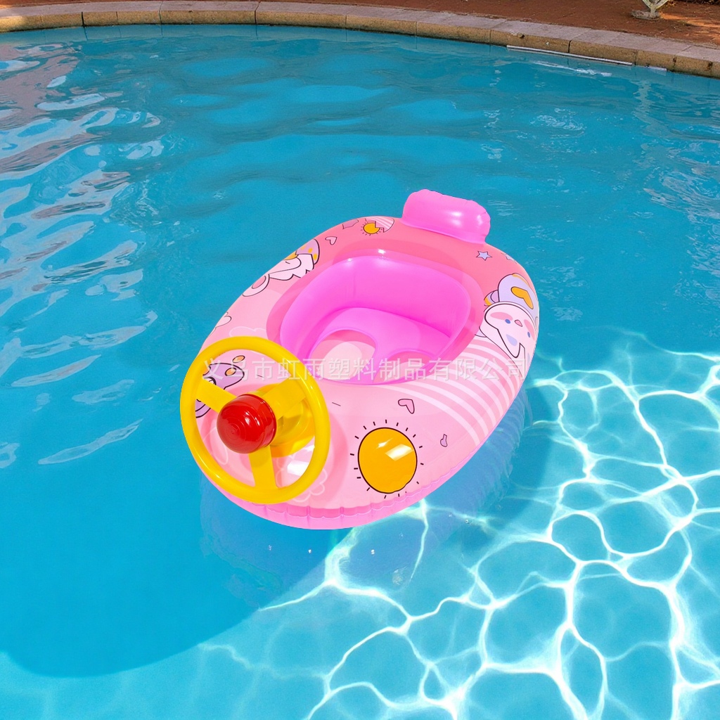 Hongyu Children's printed inflatable water horn will sound, car and boat swimming ring factory direct sales cartoon inflatable toys details Picture
