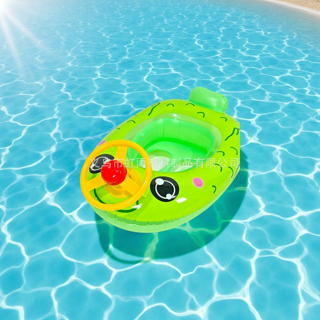 Hongyu Children's printed inflatable water horn will sound, car and boat swimming ring factory direct sales cartoon inflatable toys Specification image