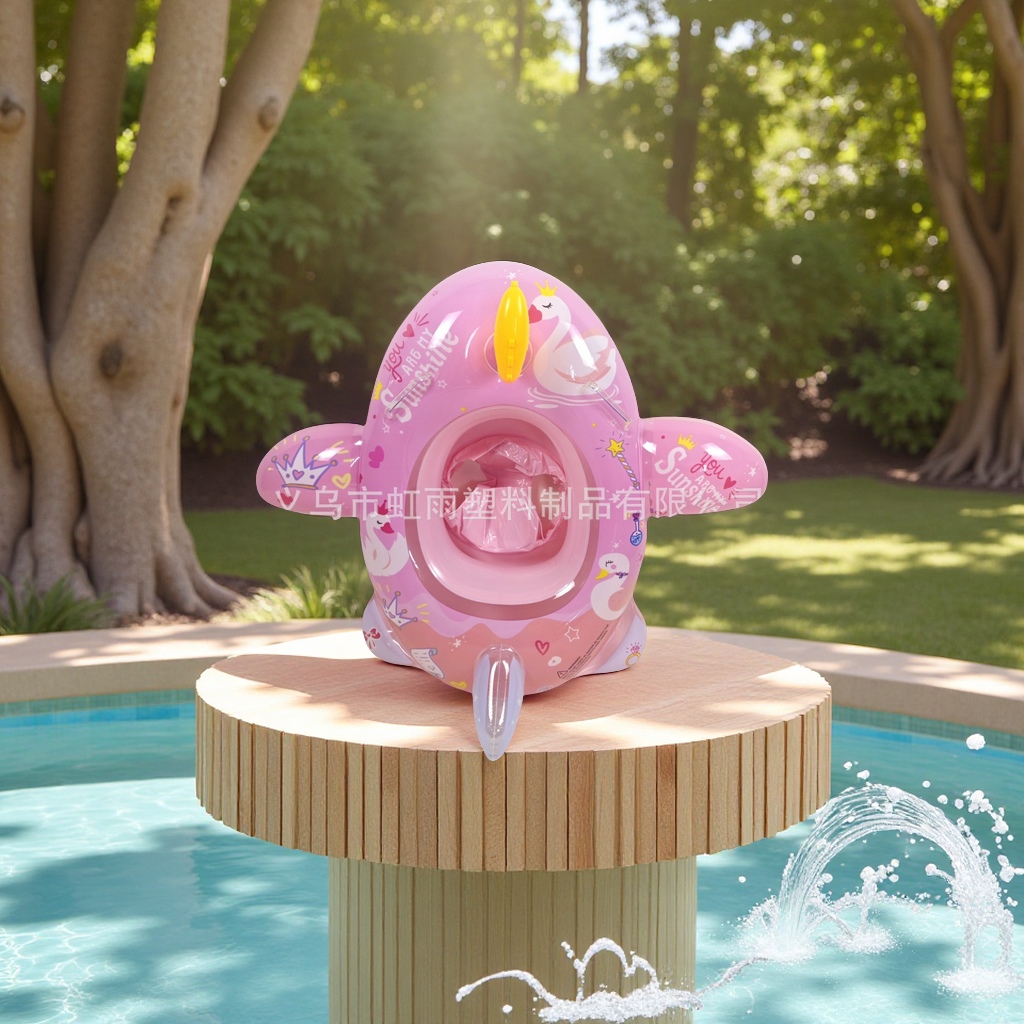 Hongyu children 's water gun swimming ring 1-3-6 annual cartoon animal recessed inflatable seat ring factory direct sales toy full figure