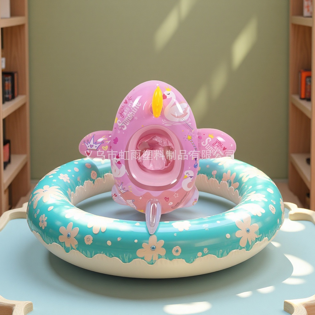 Hongyu children 's water gun swimming ring 1-3-6 annual cartoon animal recessed inflatable seat ring factory direct sales toy Item Picture