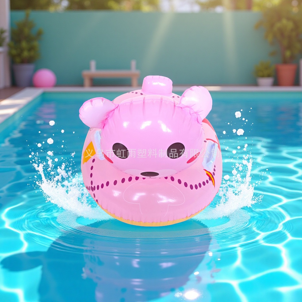 Factory direct sales of cartoon bear boats, baby water seat rings, eco-friendly PVC inflatable toys, cute bear boats, inflatable mold children's toys