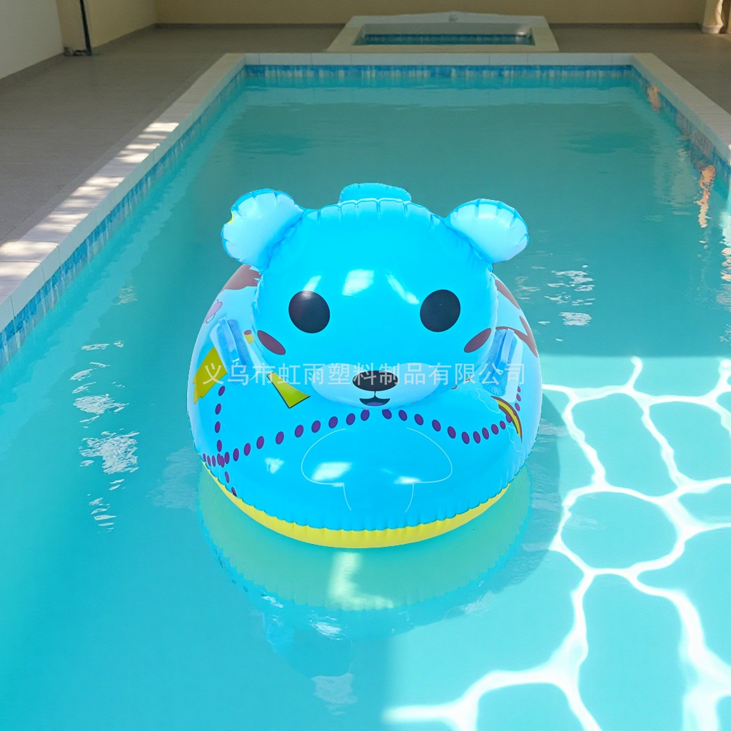 Factory direct sales of cartoon bear boats, baby water seat rings, eco-friendly PVC inflatable toys, cute bear boats, inflatable mold children's toys details Picture