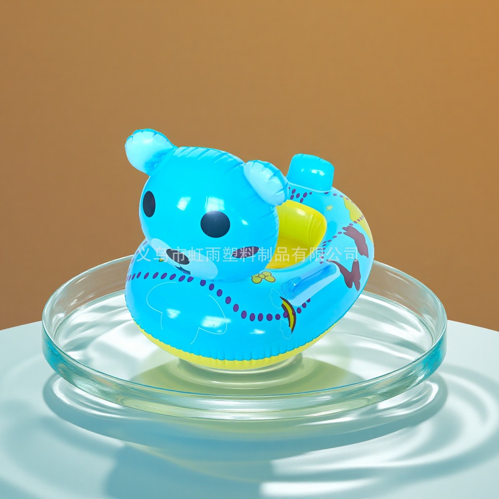Factory direct sales of cartoon bear boats, baby water seat rings, eco-friendly PVC inflatable toys, cute bear boats, inflatable mold children's toys Specification image