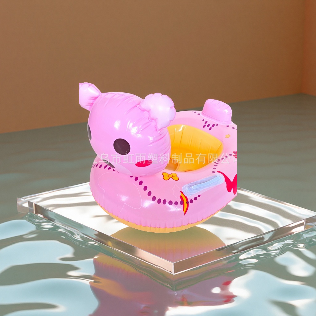 Factory direct sales of cartoon bear boats, baby water seat rings, eco-friendly PVC inflatable toys, cute bear boats, inflatable mold children's toys Application Scenario