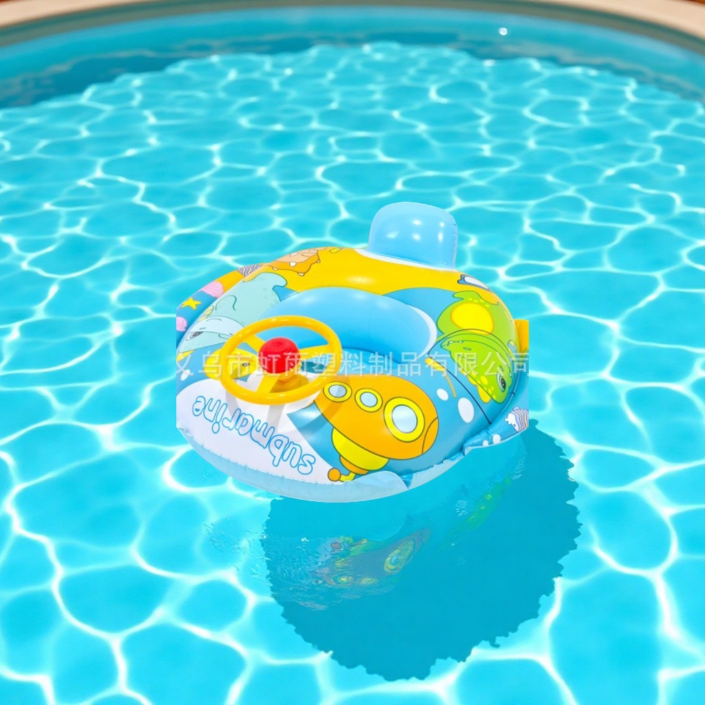 New dinosaur horn boat children's water inflatable toy. Press to make a sound seat ring cartoon air mold wholesale details Picture