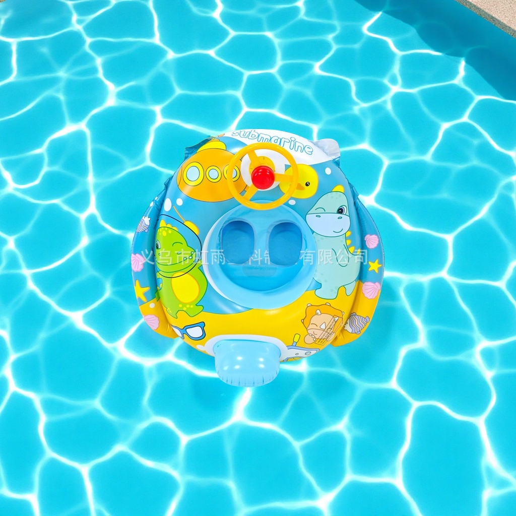 New dinosaur horn boat children's water inflatable toy. Press to make a sound seat ring cartoon air mold wholesale Item Picture