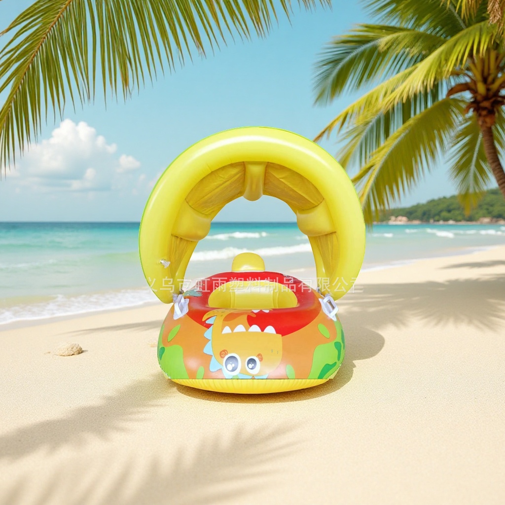 Hongyu Dinosaur Sun Protection sunshade canopy, thickened cartoon swimming ring for children, 1-3 years old boys and girls, outdoor sports Specification image