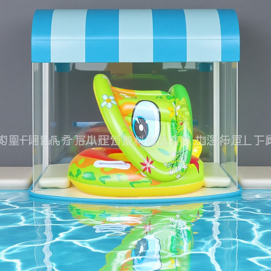 Hongyu Dinosaur Sun Protection sunshade canopy, thickened cartoon swimming ring for children, 1-3 years old boys and girls, outdoor sports Application Scenario