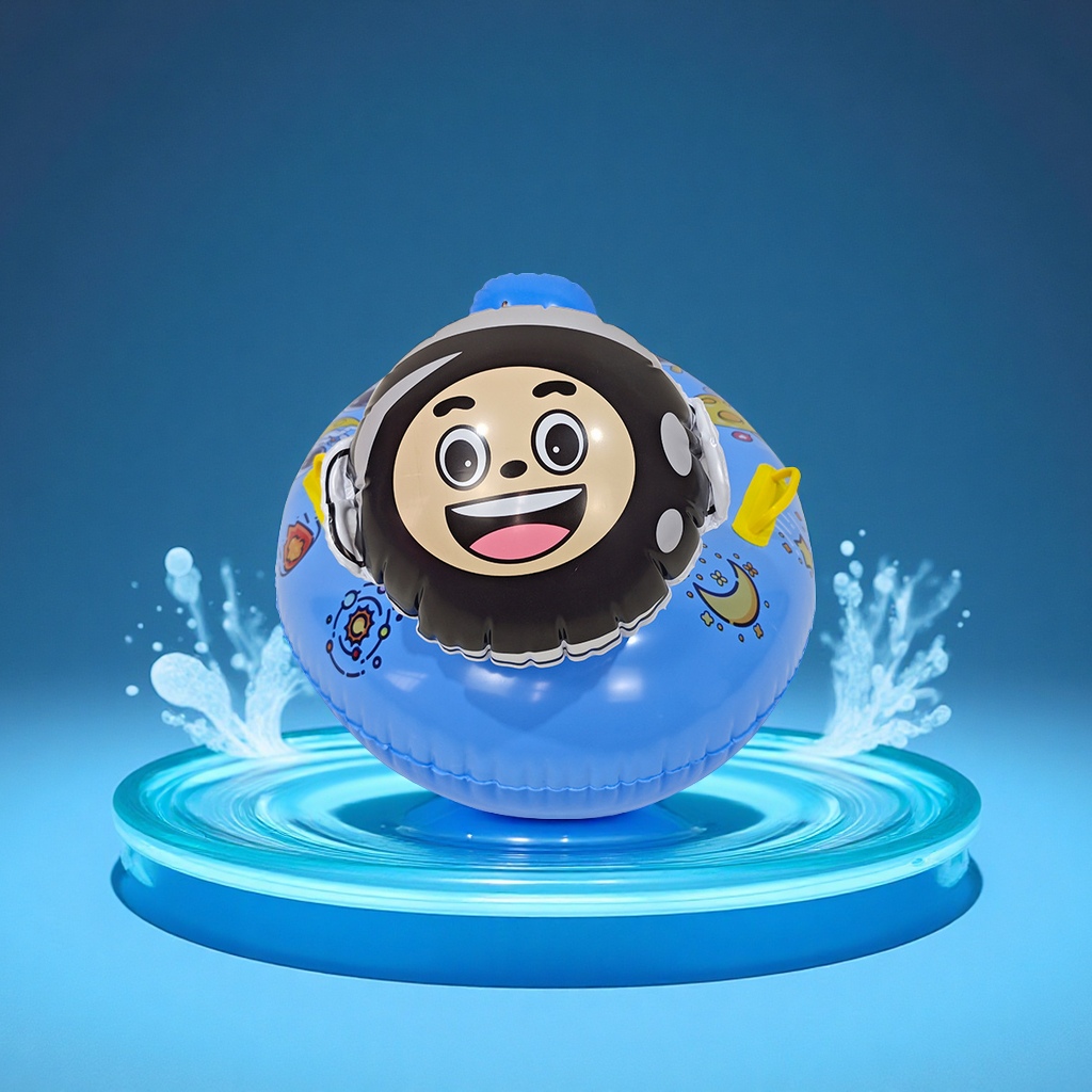 Hongyu Factory direct sales of new in-stock animal cartoon children's swimming rings with handles, water riding rings, rowing sports and outdoor swimming equipment details Picture