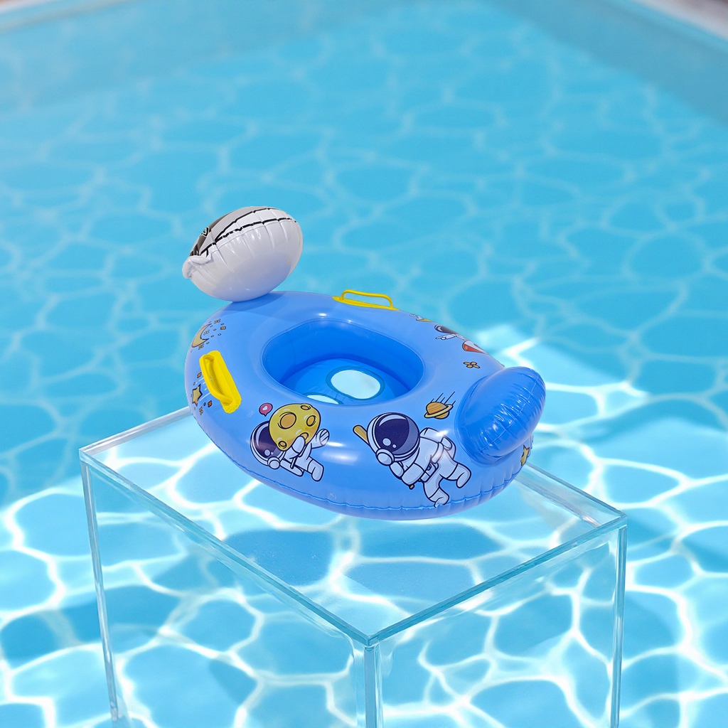 Hongyu Factory direct sales of new in-stock animal cartoon children's swimming rings with handles, water riding rings, rowing sports and outdoor swimming equipment Specification image