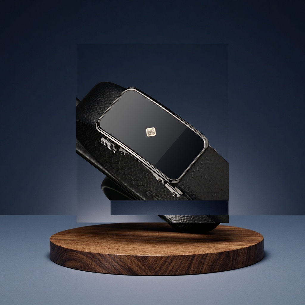 Custom-made men's top layer cowhide casual belts, automatic buckle genuine leather belts, LOGO customization, logo clothing accessories