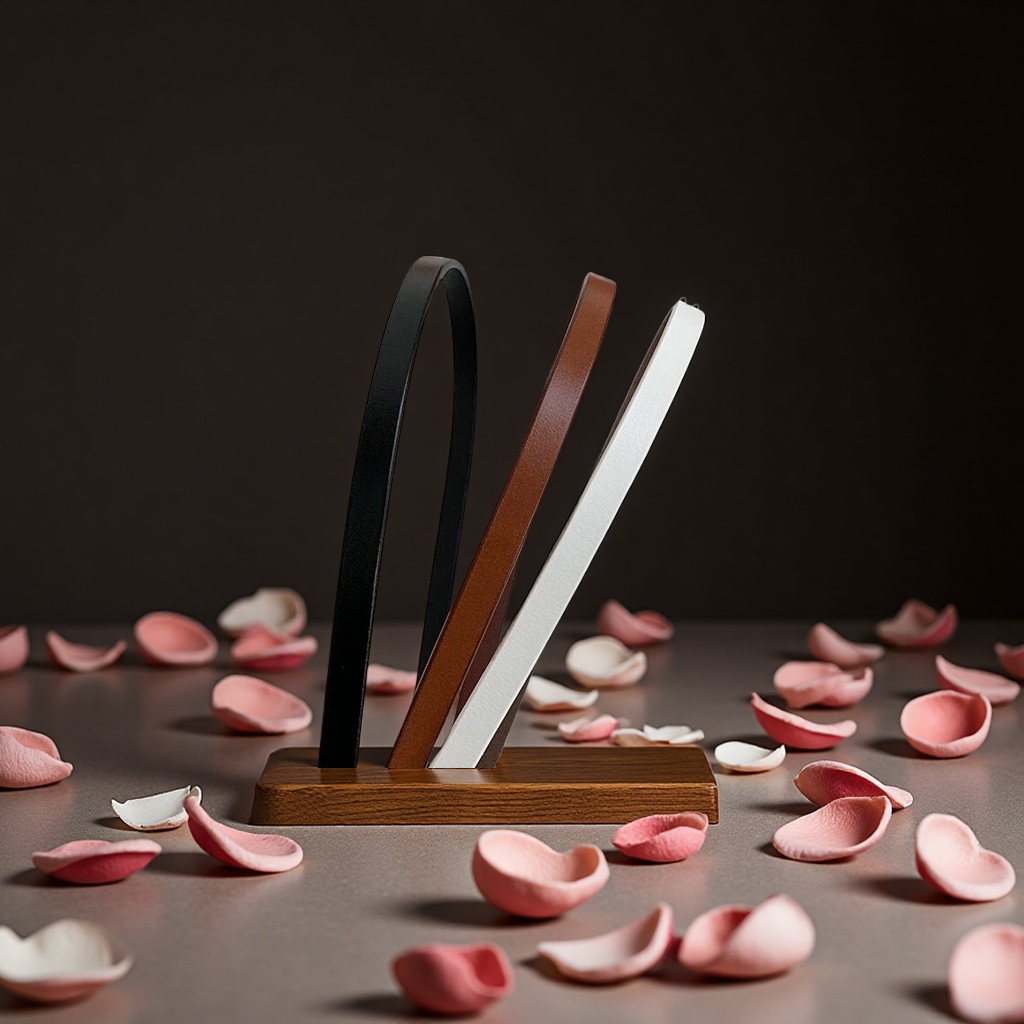 This lady's PU leather thin waist belt is versatile, with a fashionable knot decoration. It pairs well with a dress, sweater, and a cinched waistband as a clothing accessory Specification image