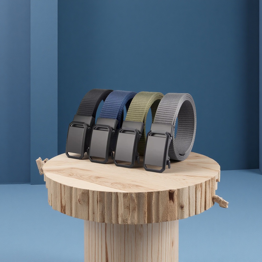 The 2025 new men's and women's canvas nylon self-locking belt is a simple, versatile, lightweight and durable student clothing accessory Specification image