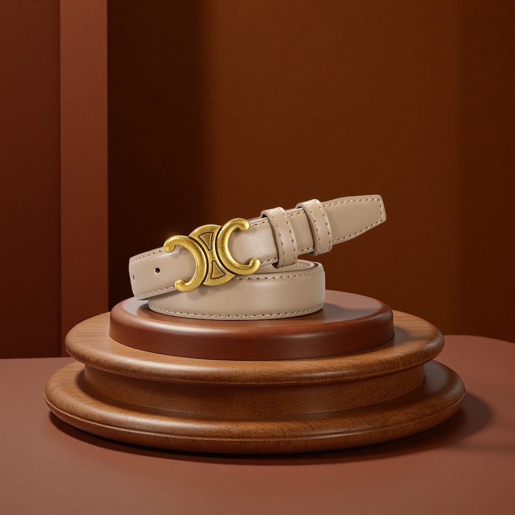 The Arc de Triomphe women's double C genuine leather belt exudes a high-end feel and is versatile and fashionable. It comes with a one-piece consignment clothing accessory Application Scenario