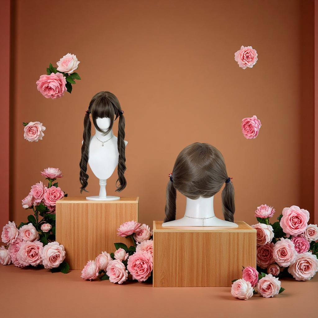 假发长卷发实物图