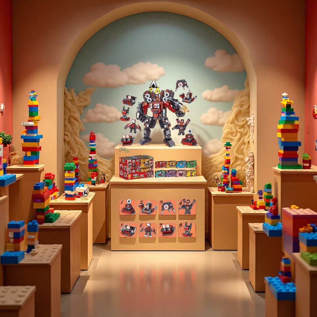 Lego children's playground equipment, extra-large decorative items, building blocks table, soft building blocks, educational toys combination, multi-functional toy scene Specification image