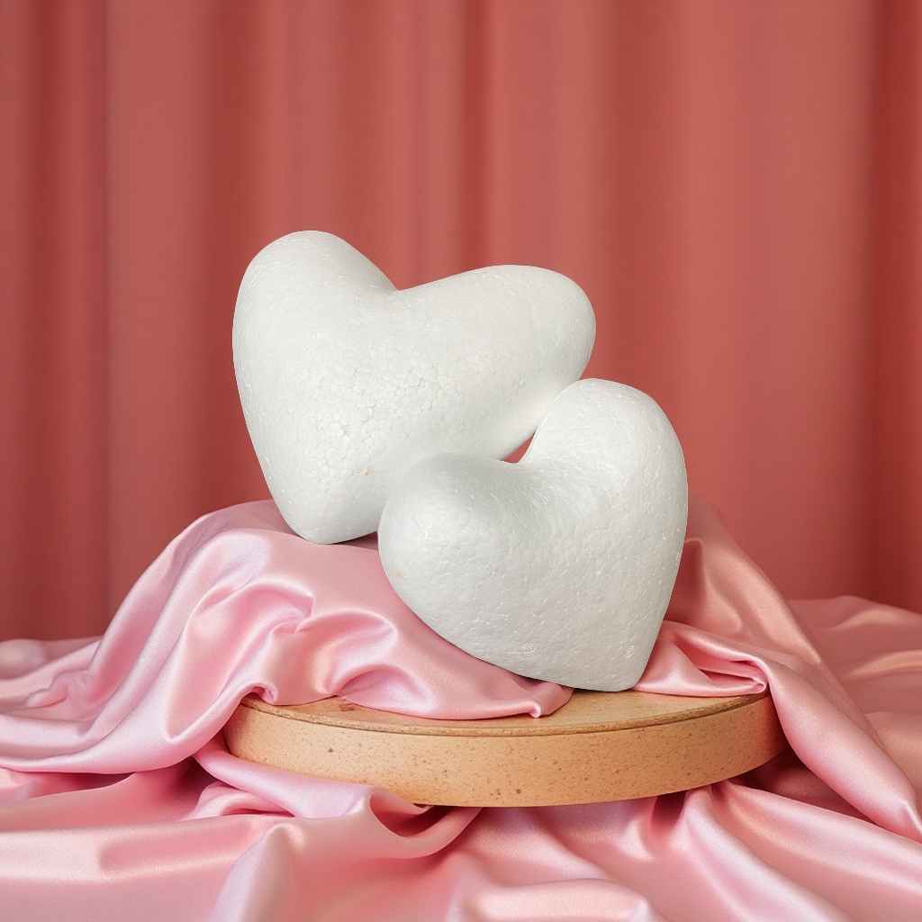 厂家直销泡沫实桃心20CM情人节粘花爱心手工DIY橡塑泡沫球装饰用品