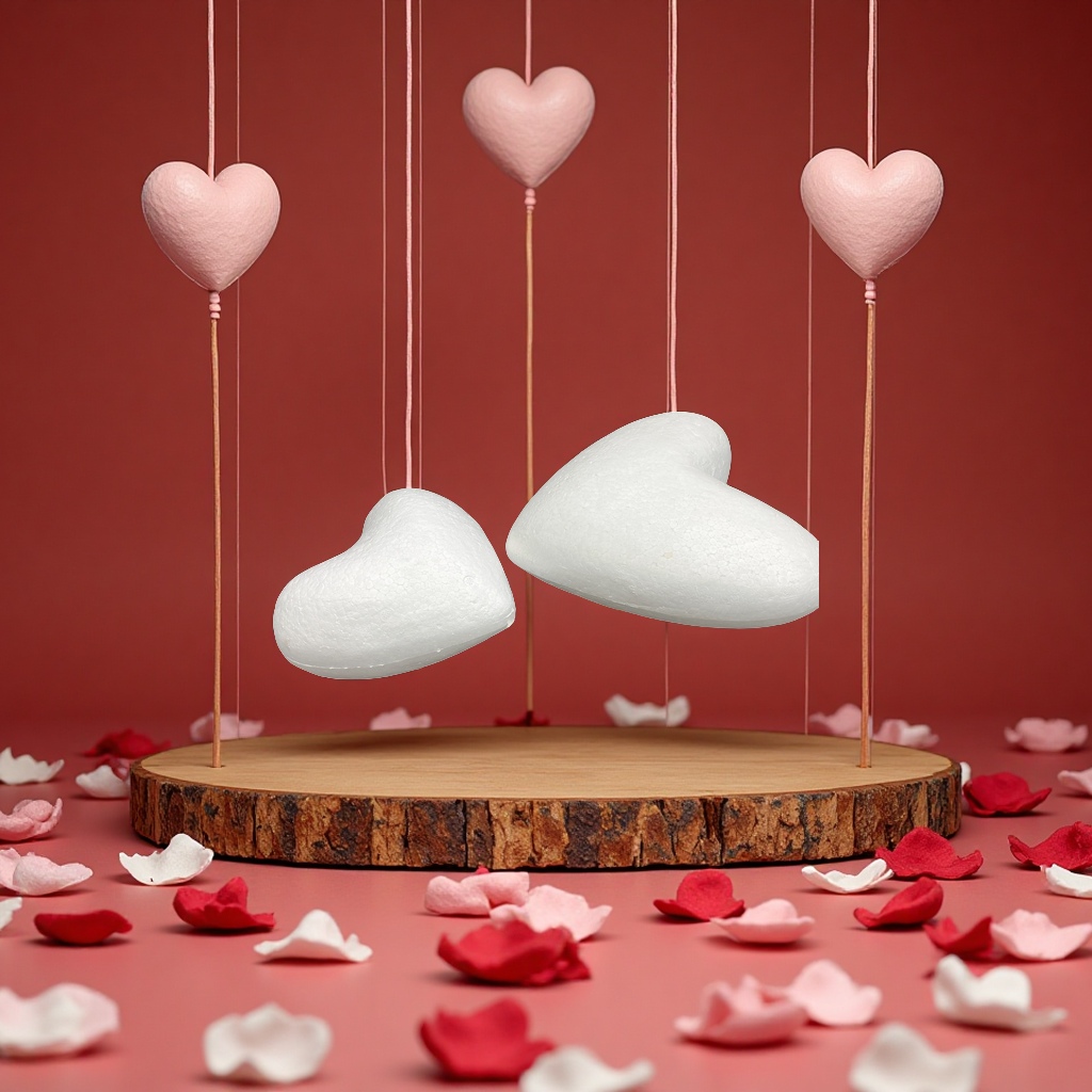 Fábrica directa espuma corazón de melocotón sólido 20CM día de san valentín pegajoso flor amor hecho a mano DIY goma de plástico bola de espuma artículos de decoración details Picture