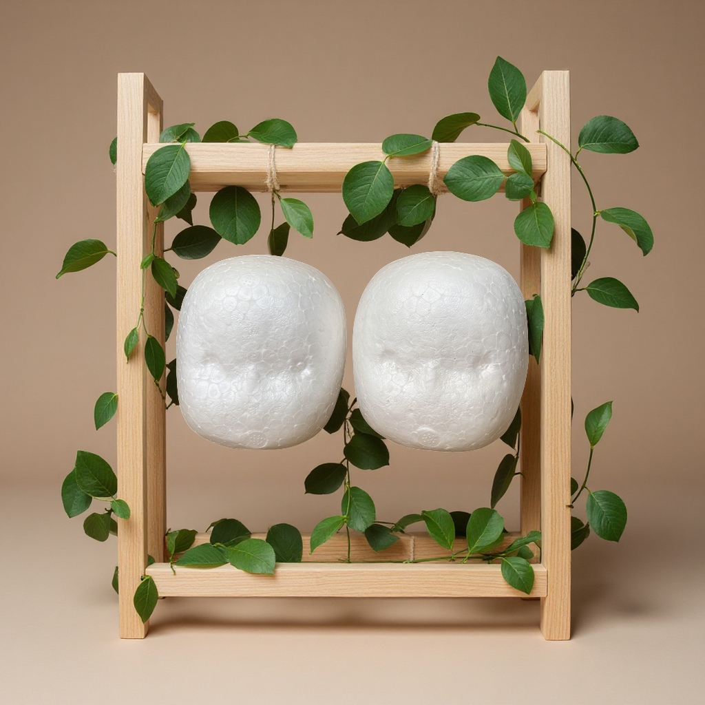 Foam doll head, small human head, white body wrapped fabric, DIY creative scarecrow, factory direct sales, model toys, simulation handicrafts details Picture