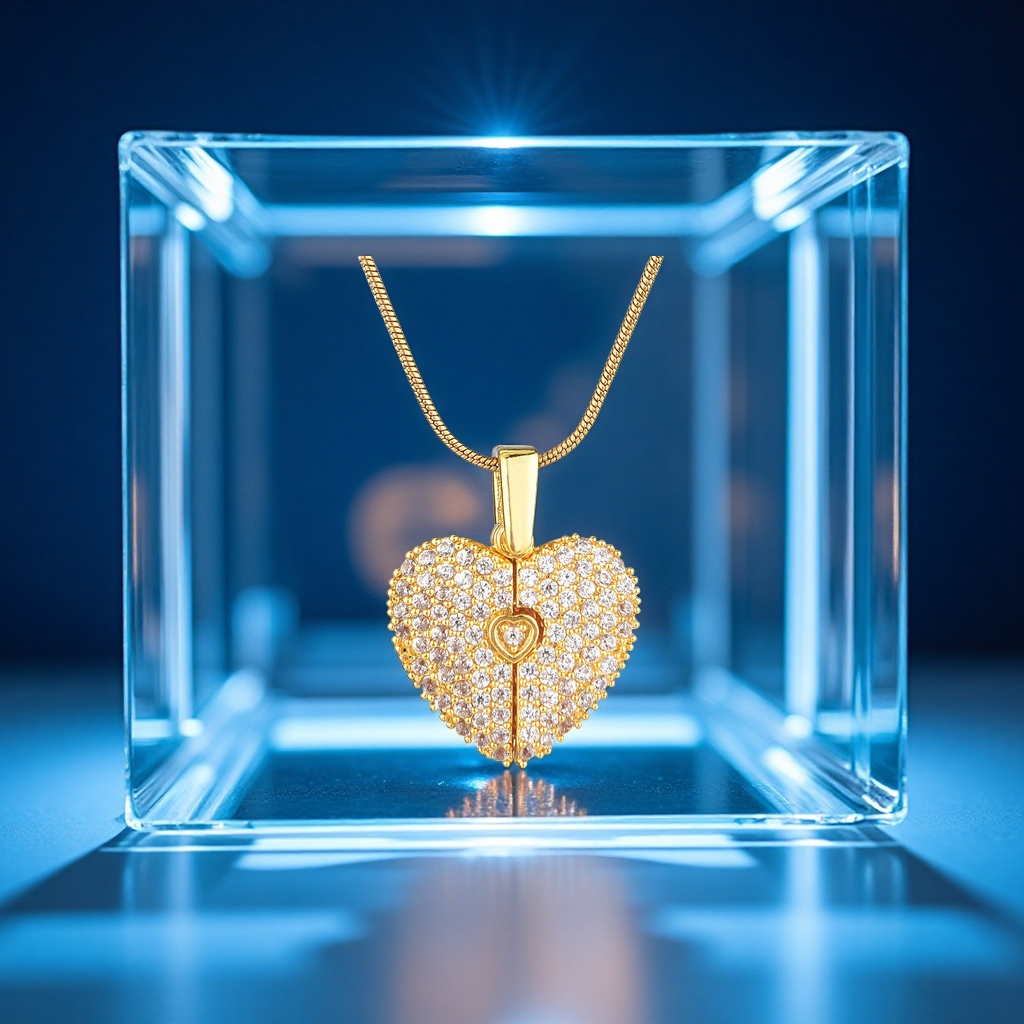 This is a new personalized titanium steel heart-shaped opening and closing necklace from Europe and America. It is versatile, fashionable, small and exquisite as an accessory that won't be the same as others Item Picture