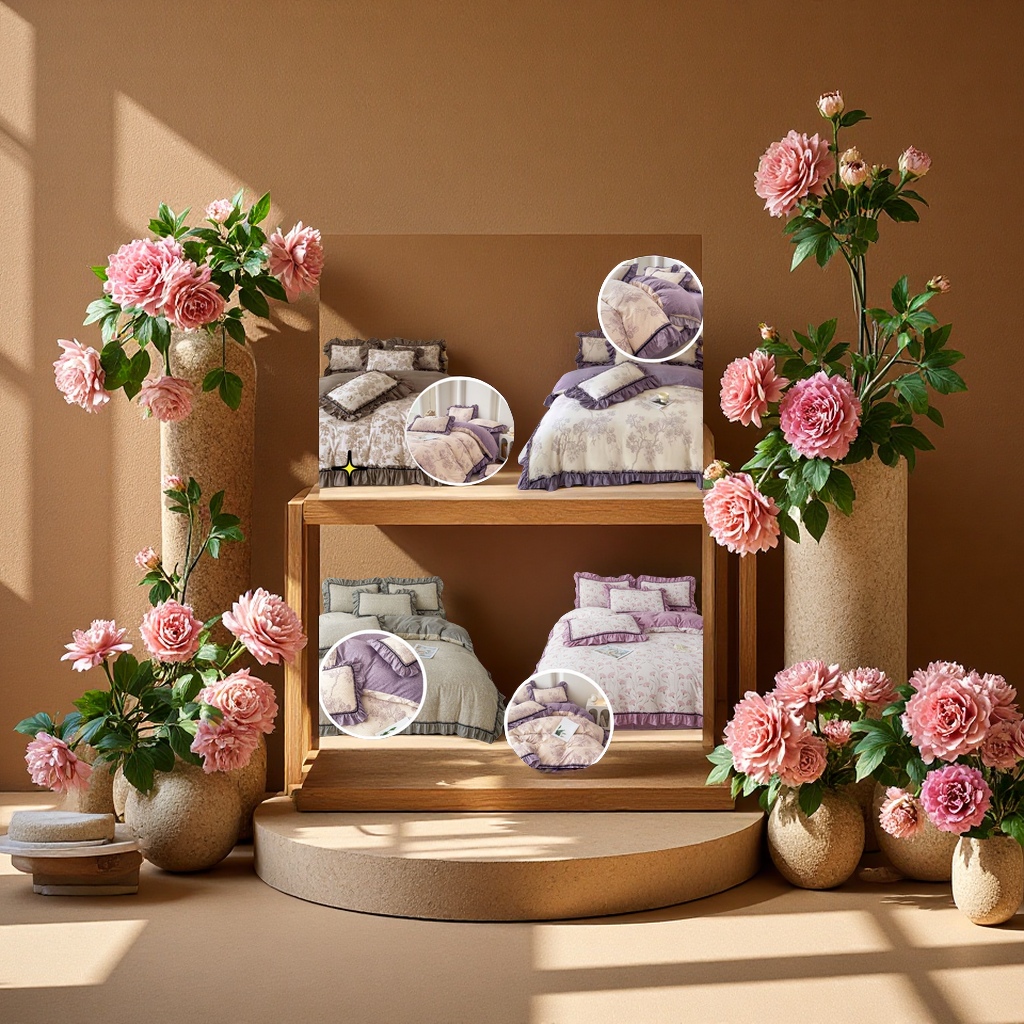 高档纯棉四件套床上用品床单被套床单套件柔软舒适家用全棉四件套