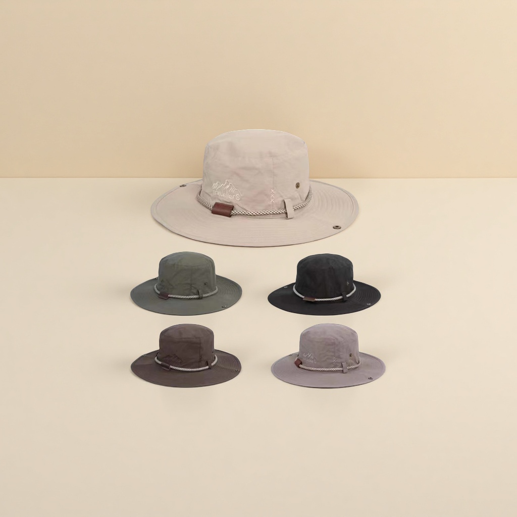 春夏季大檐登山帽，户外防水钓鱼帽时尚休闲帽子细节图