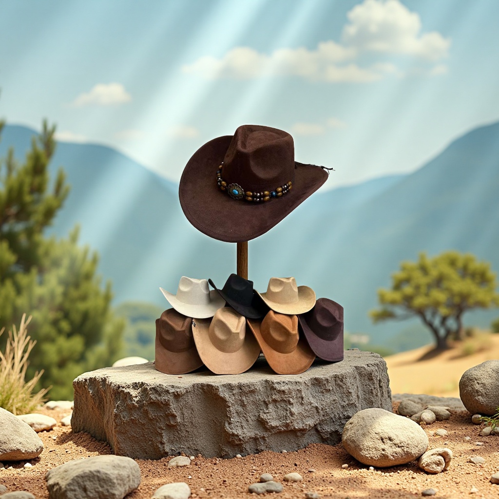 قبعة رعاة البقر الغربية وقبعة أزياء كبيرة Specification image