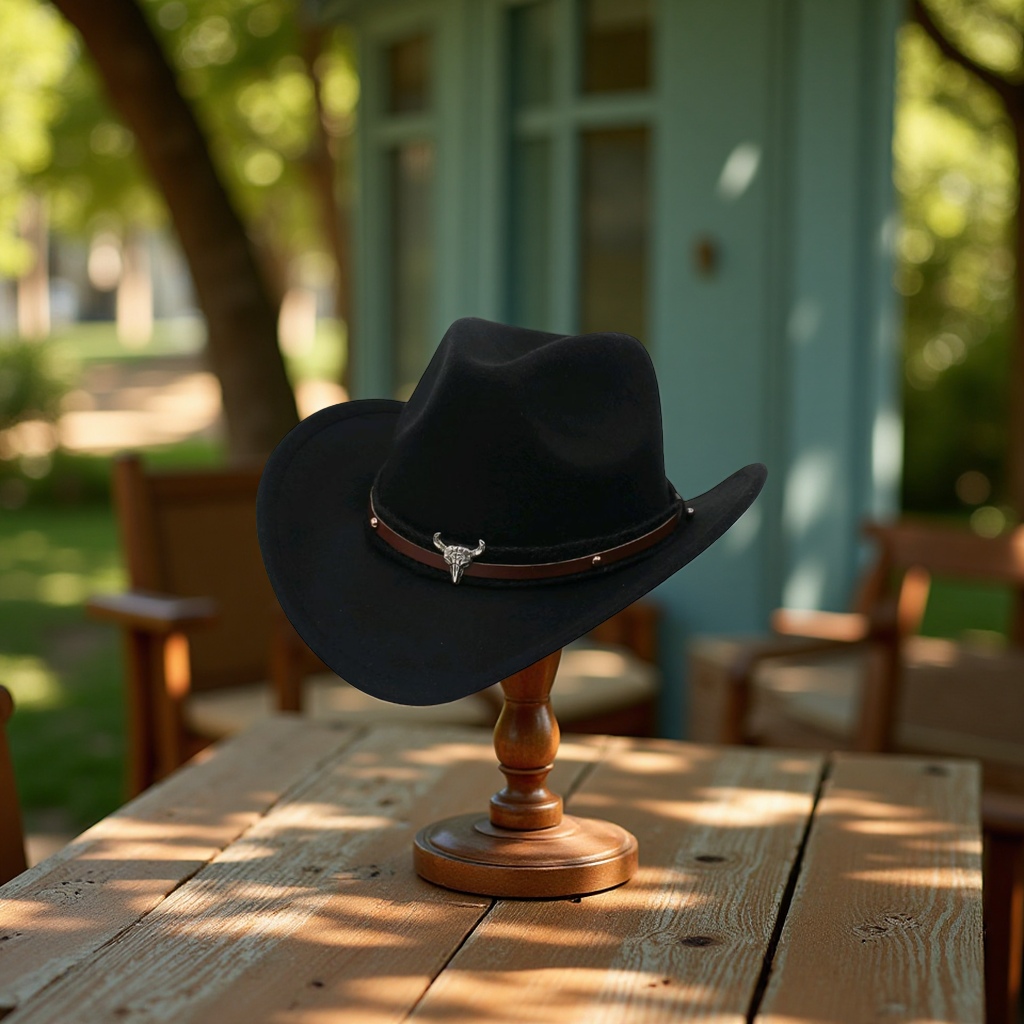 Outdoor fashionable wide-brimmed casual hat, western cowboy sun hat Application Scenario