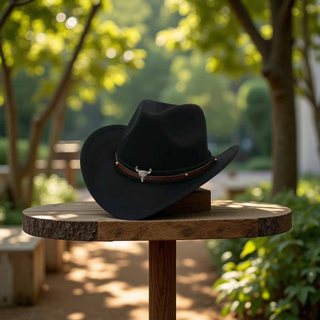 Outdoor fashionable wide-brimmed casual hat, western cowboy sun hat Specification image