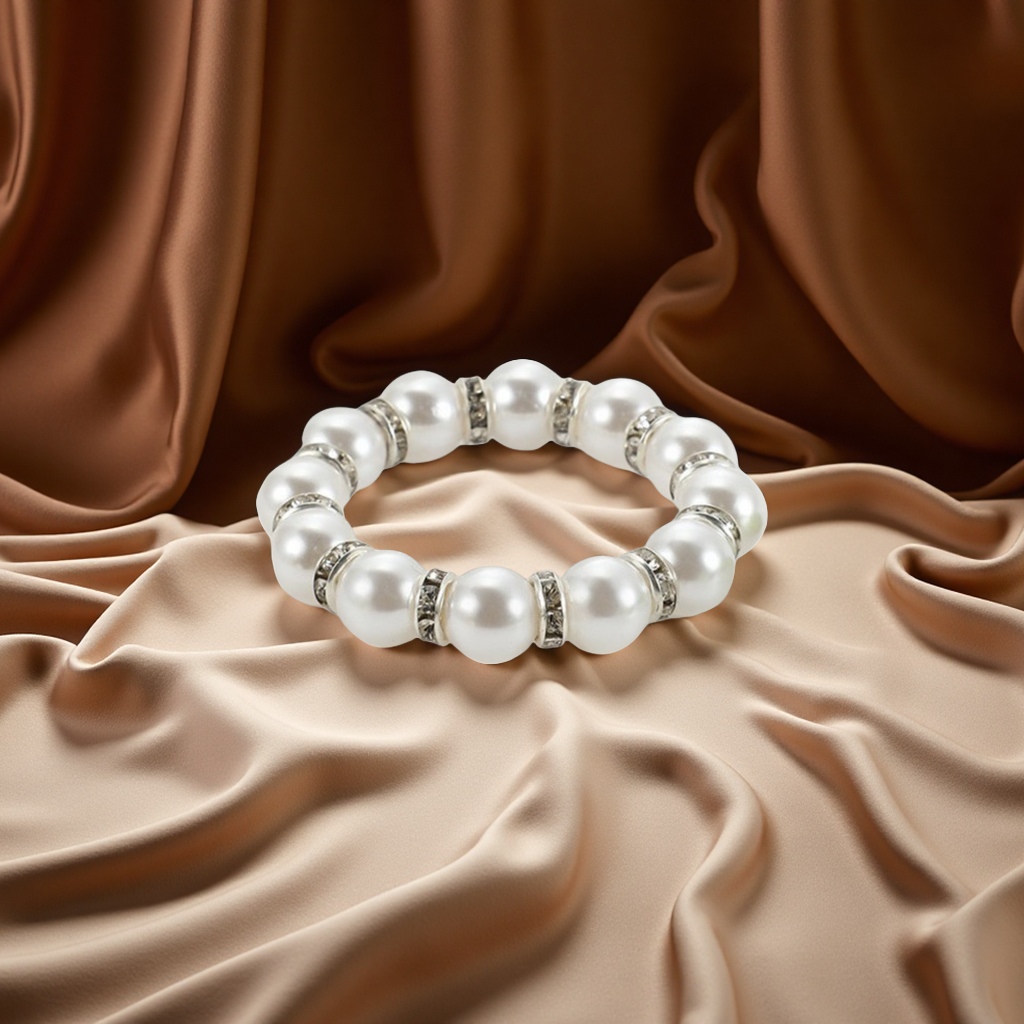 优质高亮珍珠串餐巾扣镶钻大珍珠环婚庆手饰手链餐桌装饰9颗