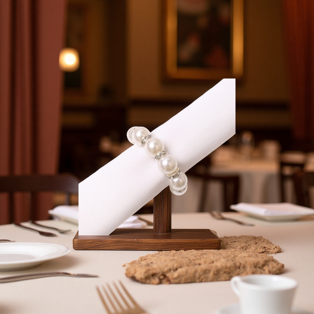 优质高亮珍珠串餐巾扣镶钻大珍珠环婚庆手饰手链餐桌装饰9颗详情图3