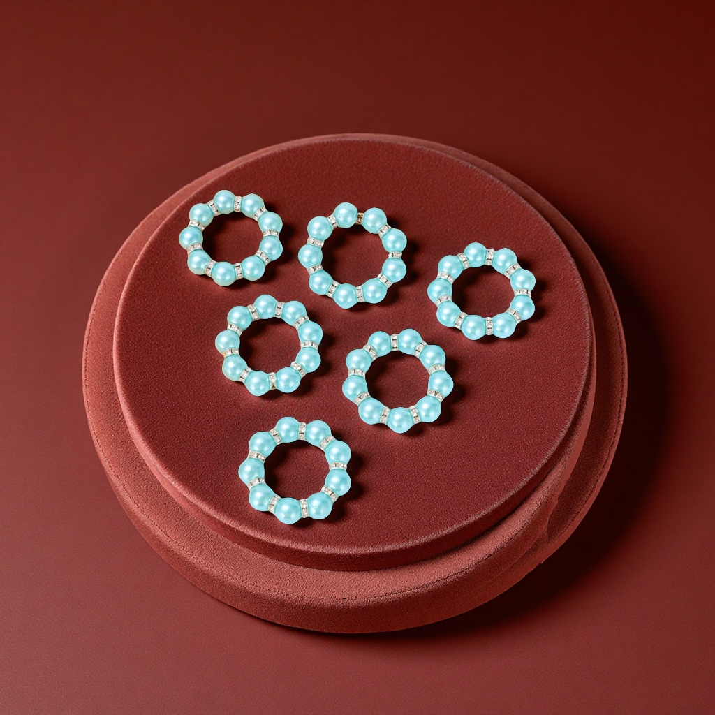 酒店彩色珍珠串餐巾扣镶钻餐桌手串餐巾圈西餐纸巾架时尚发饰饰品