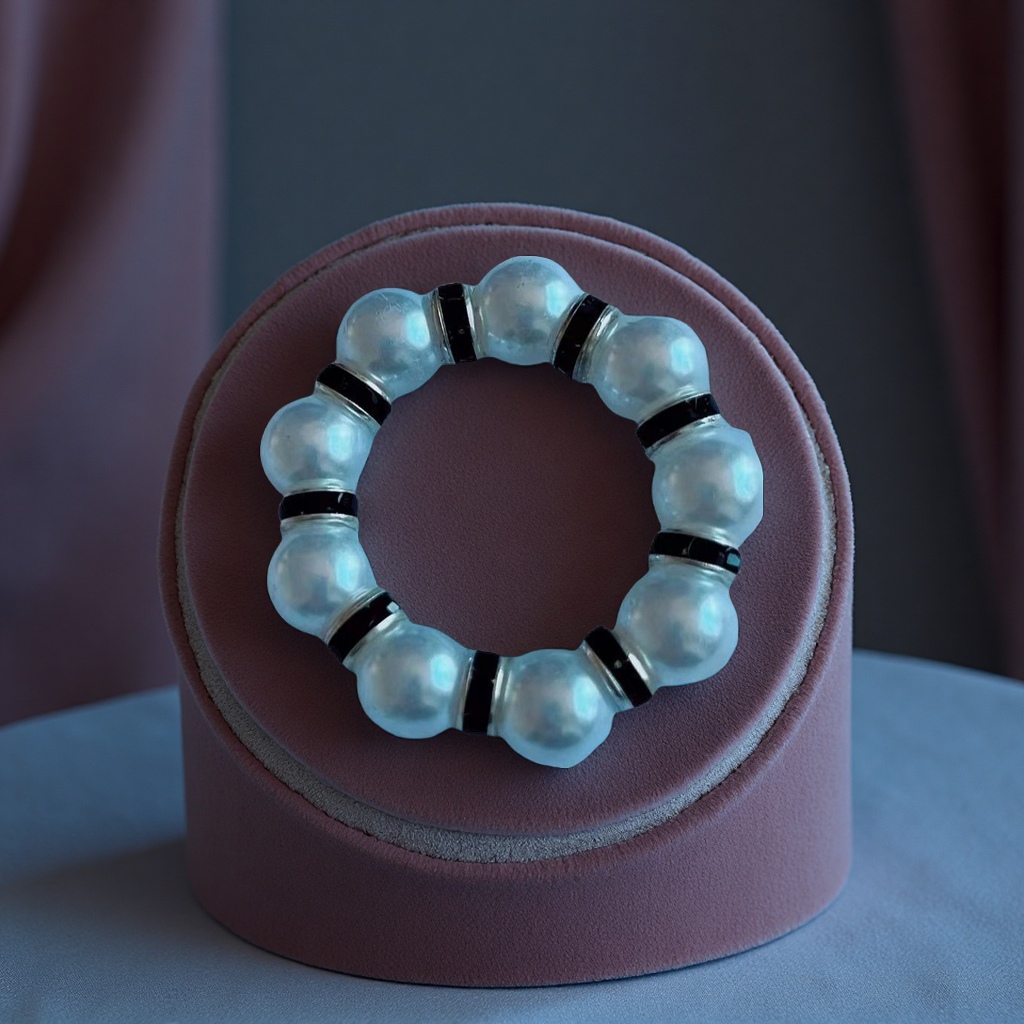 优质高亮珍珠串餐巾扣镶钻大珍珠环婚庆手饰手链餐桌装饰9颗详情图5