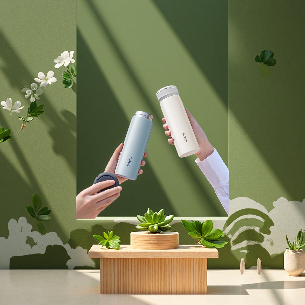 Supor 316L stainless steel insulated cup, portable for men and women, simple and fresh outdoor tea cup, daily necessities Application Scenario