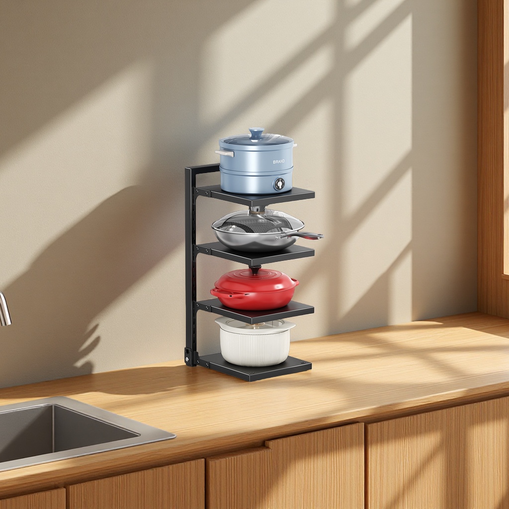 多层厨房下水槽锅架家用收纳架多功能落地锅具置物架批发代发厨卫五金卫浴用品