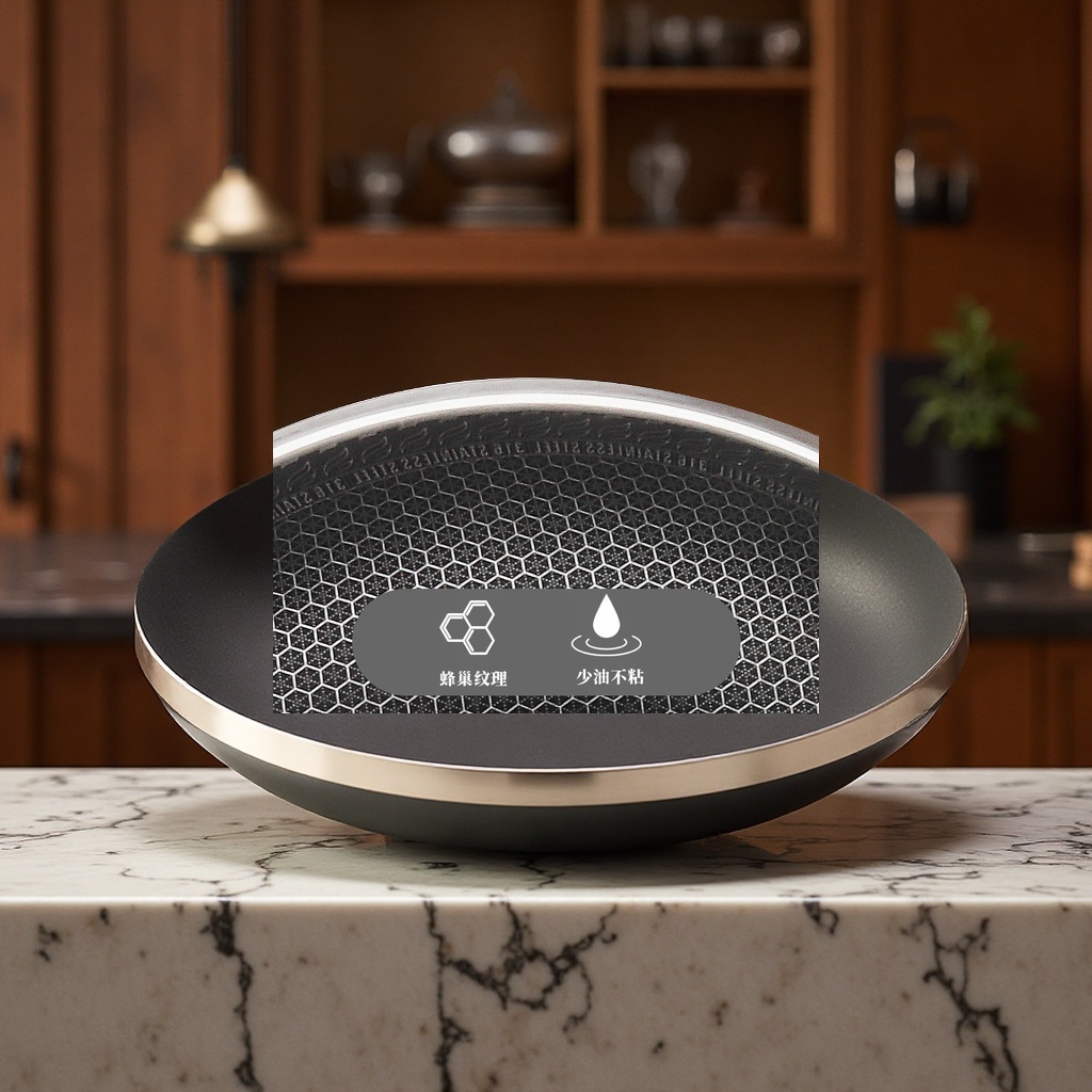 Le's 316 stainless steel double-screen honeycomb pattern flat-bottomed non-stick pan, household universal induction cooker, cooking pot, daily necessities Application Scenario