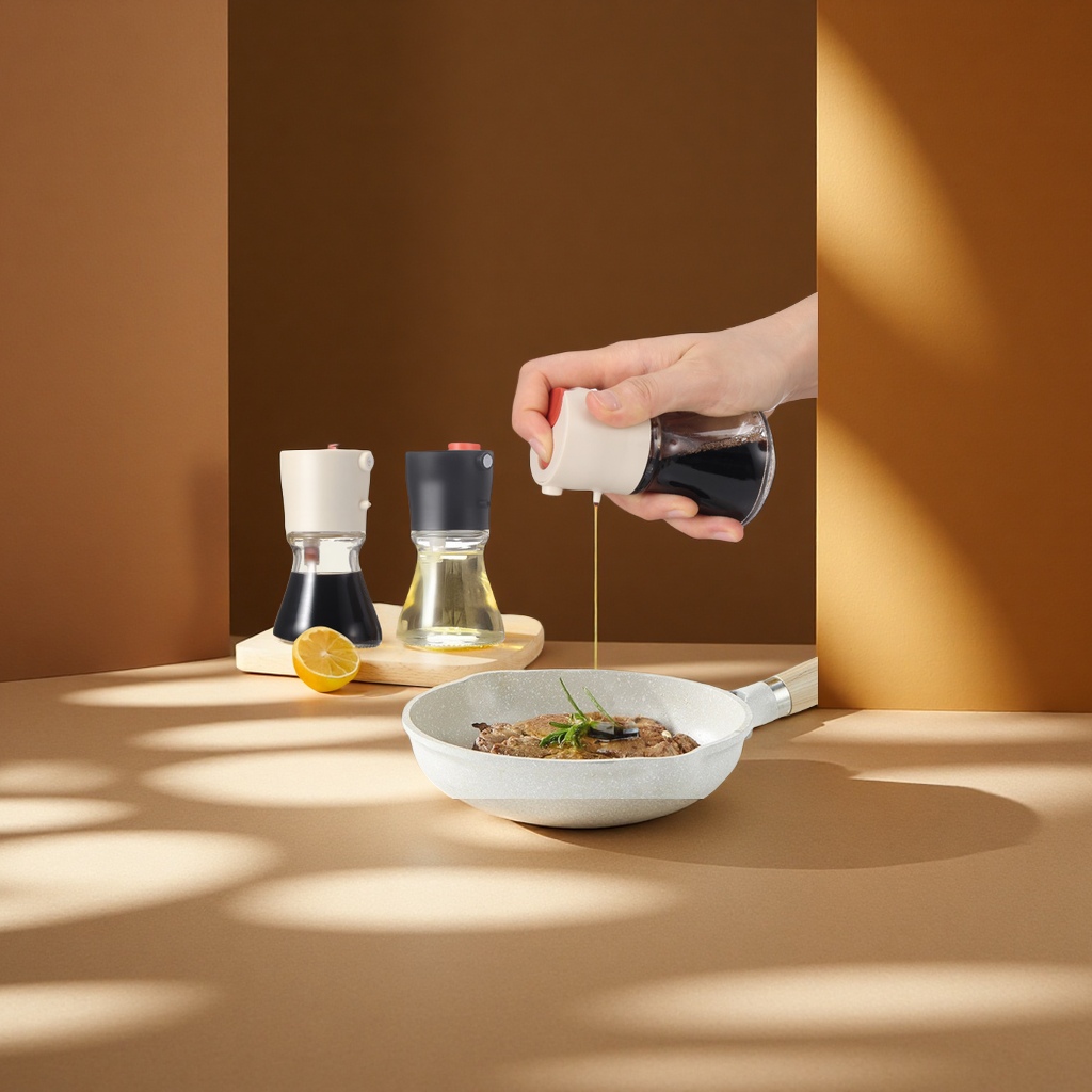 可控定量喷滴一体油壶厨房防漏不挂酱油调料玻璃罐批发日用百货