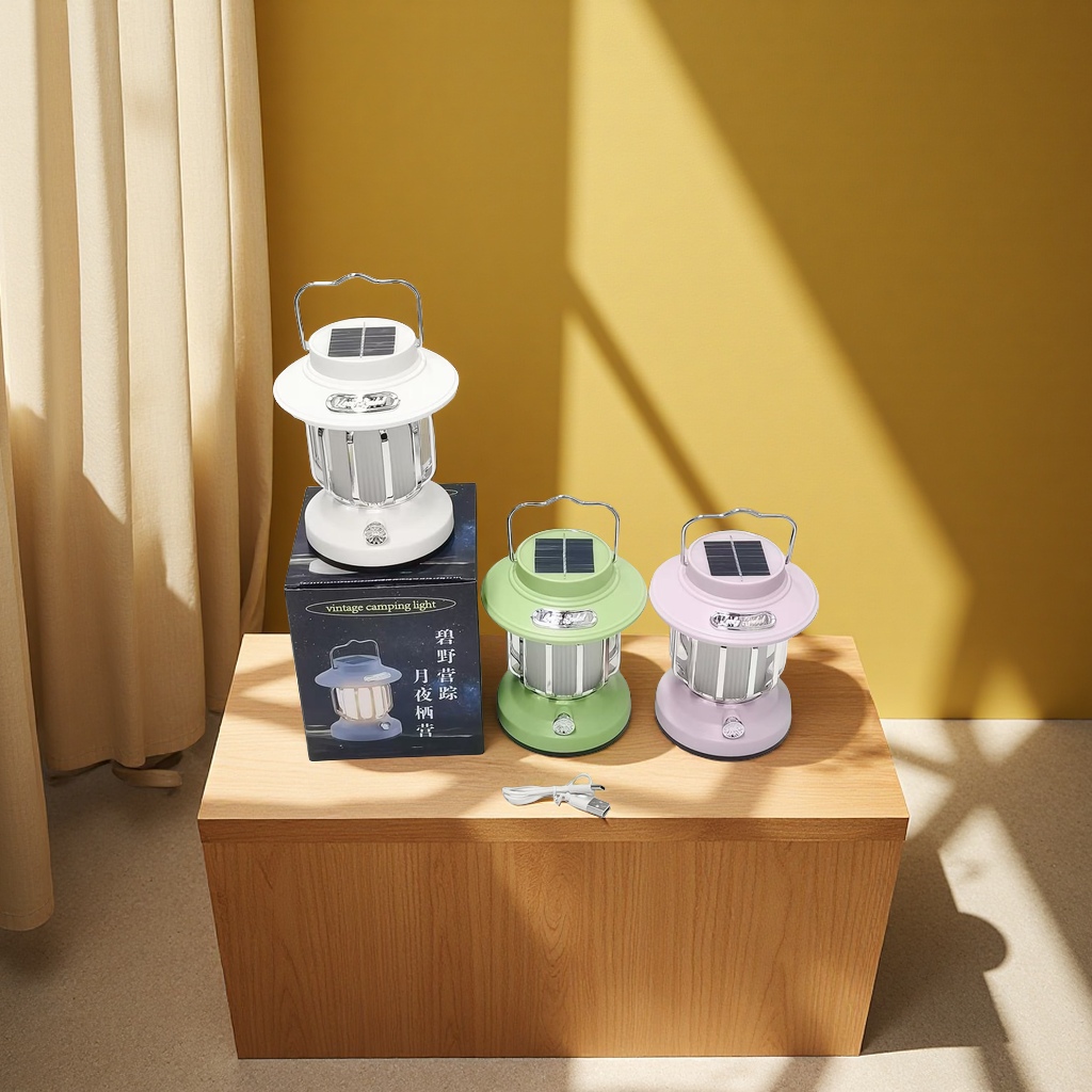 户外露营灯手提探照灯太阳能灭蚊灯多功能便携防水夜间照明用品